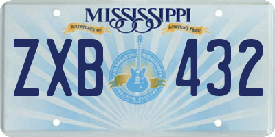 MS license plate ZXB432