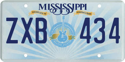 MS license plate ZXB434