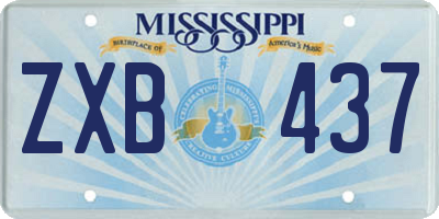 MS license plate ZXB437