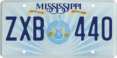 MS license plate ZXB440