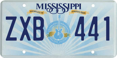 MS license plate ZXB441