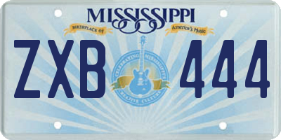 MS license plate ZXB444