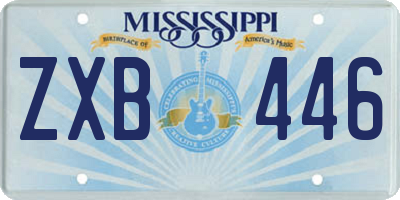 MS license plate ZXB446