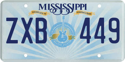 MS license plate ZXB449