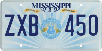 MS license plate ZXB450