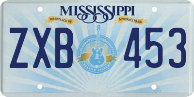 MS license plate ZXB453