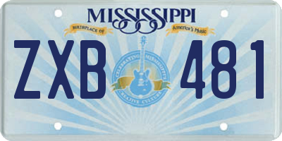 MS license plate ZXB481