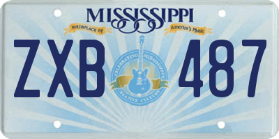 MS license plate ZXB487