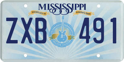 MS license plate ZXB491