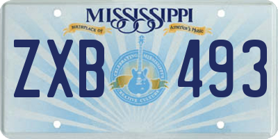 MS license plate ZXB493