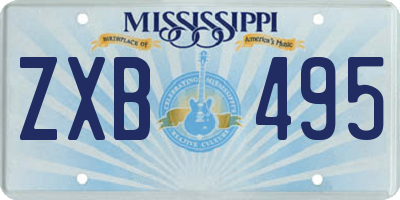 MS license plate ZXB495