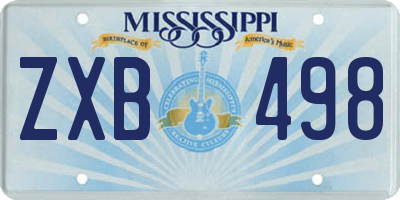 MS license plate ZXB498