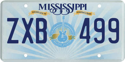 MS license plate ZXB499
