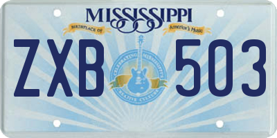 MS license plate ZXB503