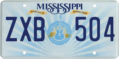 MS license plate ZXB504
