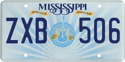 MS license plate ZXB506