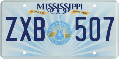 MS license plate ZXB507