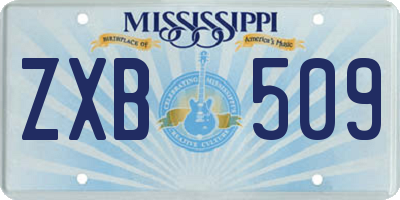 MS license plate ZXB509