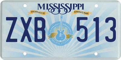 MS license plate ZXB513