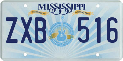 MS license plate ZXB516