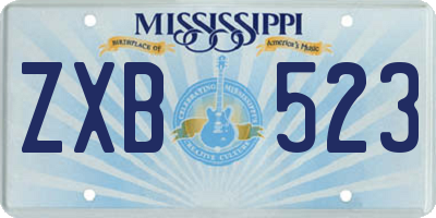 MS license plate ZXB523