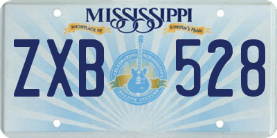 MS license plate ZXB528