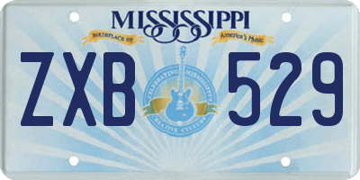 MS license plate ZXB529