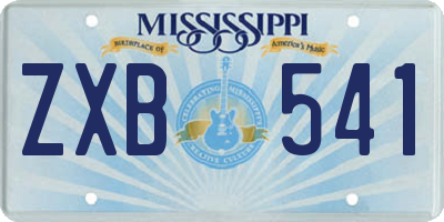 MS license plate ZXB541