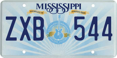 MS license plate ZXB544