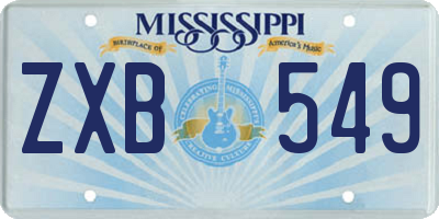 MS license plate ZXB549