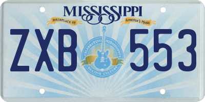 MS license plate ZXB553