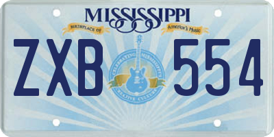 MS license plate ZXB554