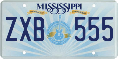 MS license plate ZXB555