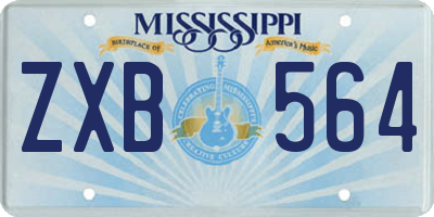 MS license plate ZXB564