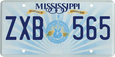MS license plate ZXB565