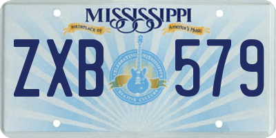 MS license plate ZXB579