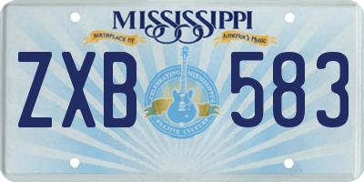 MS license plate ZXB583
