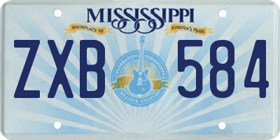 MS license plate ZXB584