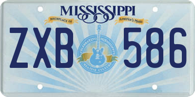 MS license plate ZXB586