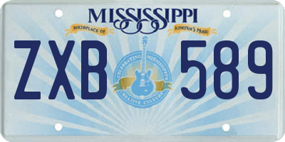 MS license plate ZXB589