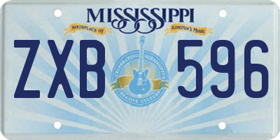 MS license plate ZXB596