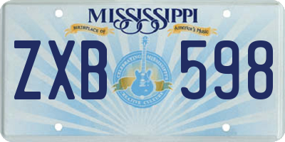 MS license plate ZXB598