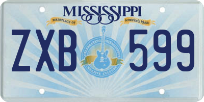 MS license plate ZXB599