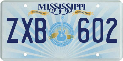 MS license plate ZXB602