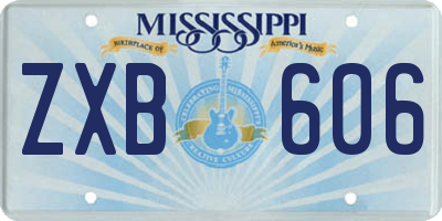 MS license plate ZXB606