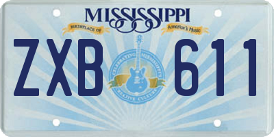 MS license plate ZXB611