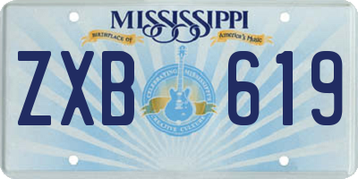 MS license plate ZXB619