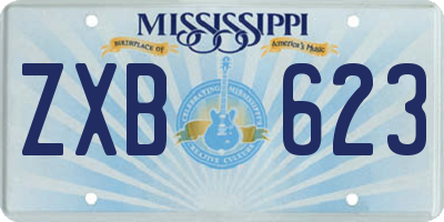 MS license plate ZXB623