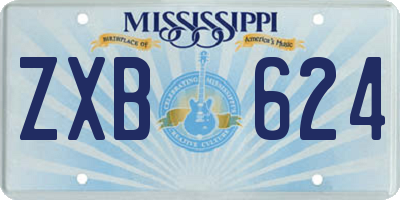 MS license plate ZXB624