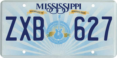 MS license plate ZXB627